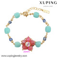 74587 Xuping nuevo diseñado encanto pulsera de oro de las mujeres